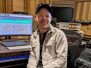 Evan St. Cyr in his home studio.