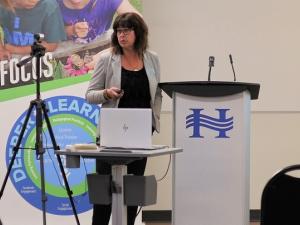 HSD superintendent Shelley Amos speaks at a public budget meeting on March 7.