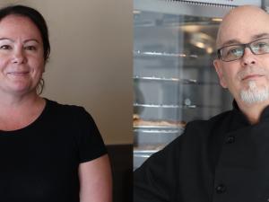 Winners of the first Niverville Pizza War: Laura Mulvena of Niverville Chicken Chef and Dean Delorme of Santa Lucia Niverville.