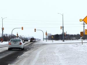 The intersection at Highways 59 and 311 has a new left turn signal.