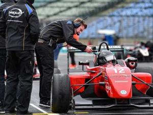 David Richert in his car, just before his winning run at the Hungaroring in Budabest, Hungary.