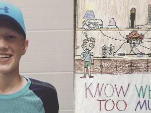 Ben Hiebert of Niverville Middle School has won a provincial award for Burn Awareness Week.