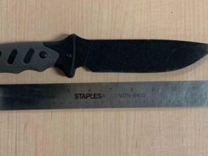 The knife used in the robbery on October 18.
