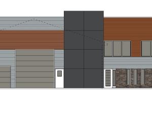 Rendering of the new exterior of the Niverville Autobody.