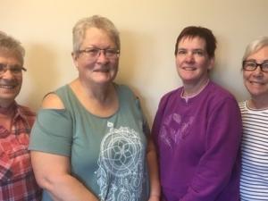 The Vintage Club executive team: Bev Baggley (chair), Sharon Burns (co-chair), Dena Fox (secretary), and Helen Mondor (treasurer).