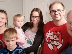 An Unrau family selfie: Hailey, Ryan, Kelsey, Ashley, Joe, and Sherry.