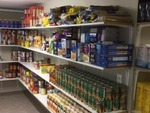 The fully stocked Helping Hands pantry.