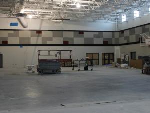 The gymnasium inside the Niverville High School.