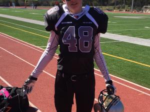 Mason Funk suits up for the International Pigskin Classic in Texas.