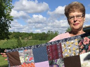A lap quilt created by the Made With Love ladies.