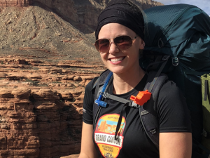 Sylvia St. Cyr on her hike through the Grand Canyon.