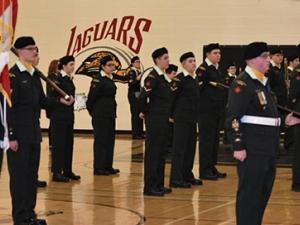 The Cadet Corps on parade.