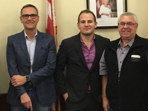 Shane Pelletier, Curtis Claydon, Chris Ewen, Ron Mamchuk, and Janine Boulanger at council's swearing-in ceremony.
