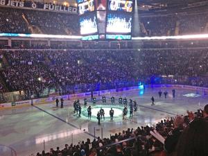 The Jets take the ice.