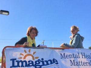 Local celebrities are hoisted into the air on One Big Day for Imagine