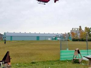 The STARS helicopter comes in for a landing