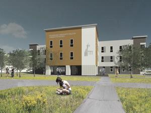 Rendering of new student residence at Providence