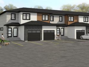 Rendering of new townhouse rental units.