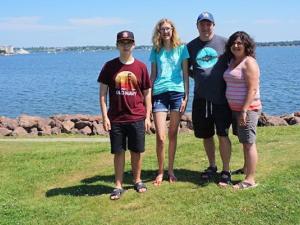 Hailey Sigurdson with her family on vacation on Prince Edward Island