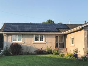 Solar panels on the roof of the Wiebe home in Niverville