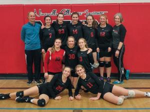 The NCI Varsity Girls volleyball team