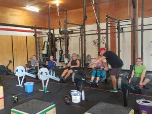 Hitting the rowing machines at Niverville's ShopGym