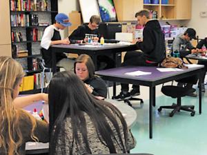 Students get down to work in the Alt Ed classroom