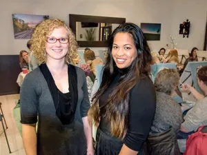 Amber Van Ma'iingan and Katrina Hiebert hosting a paint party