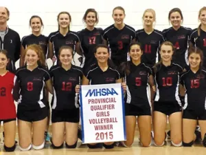 Niverville's Varsity Girls team at the regional playdowns