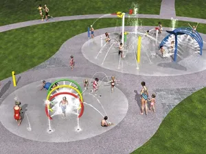 Rendering of the proposed splash pad layout