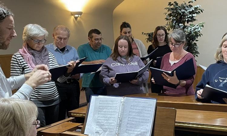 The Niverville Choral Society at a recent practice.