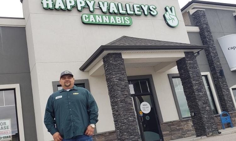 Bobby Loewen of Happy Valleys Cannabis in Île-des-Chênes.