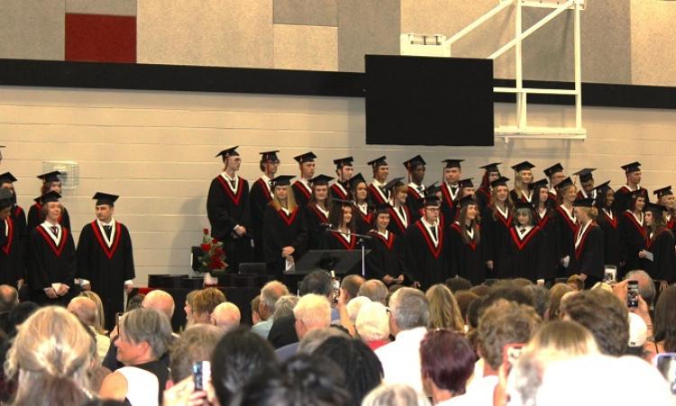 Niverville High School hosts its first indoor convocation ceremony.