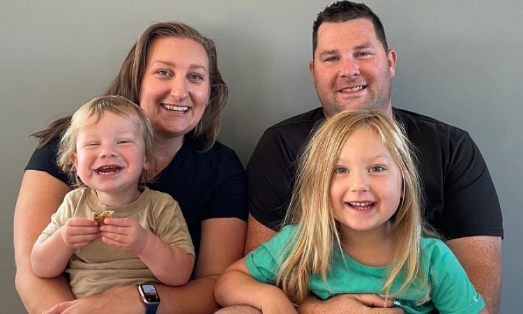 Lynley Box, Niverville's new pelvic floor physiotherapist, and her family.