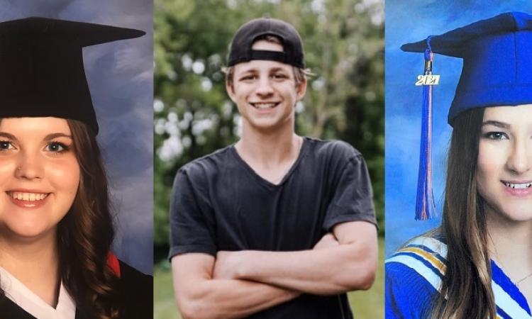 Members of the 2021 graduating class: Kierra Derksen, Hayden Fast, and Aurora Begalke.