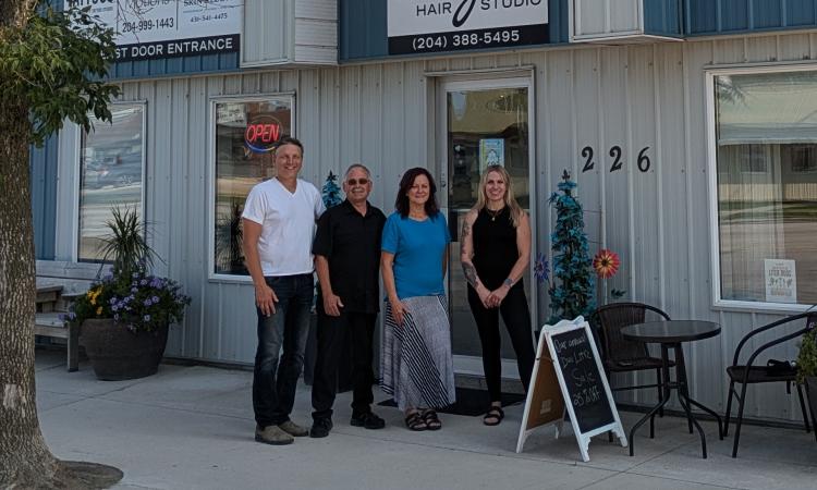 Ray Dowse, Martin and Ann Sawatzky (Anya’s Hair Studio), and Carrie Baldwin (Parallel Motions Massage).