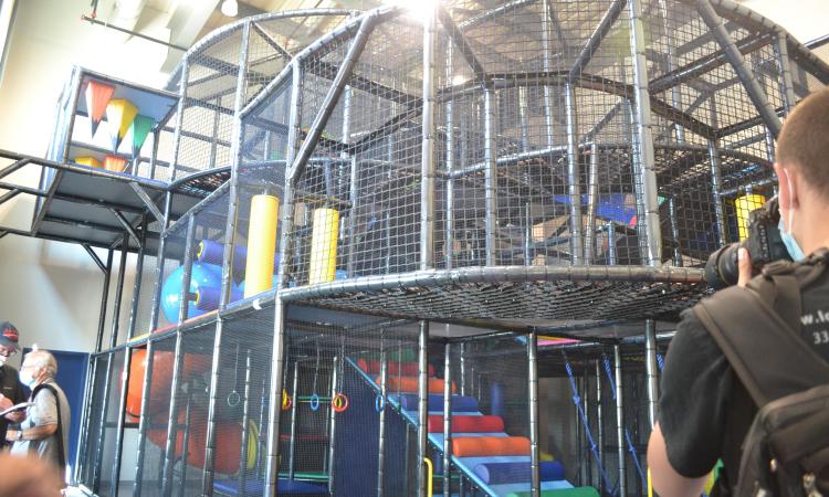 The impressive, and very tall, indoor playground.