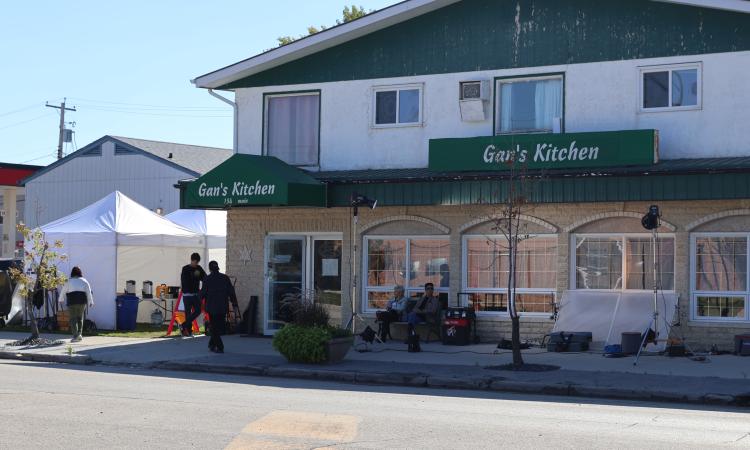 A film crew descends on Gan's Kitchen in Niverville.