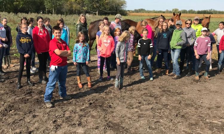 The Steinbach Sunset Riders 4H Light horse and Pony Club, with members from all over the southeast region.
