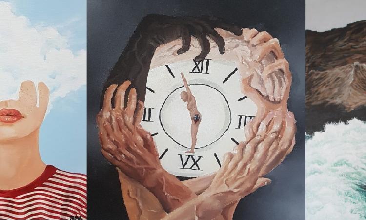 A selection of Dayna Wiebe's paintings.