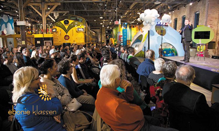 Matt Falk entertaining the masses at the Children's Museum