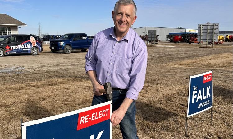 Conservative candidate Ted Falk is running for re-election in Provencher.