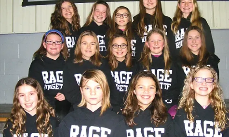 Top row (l-r): Rebecca Burnett, Tierzah Hiebert, Carly Loeppky, Brianna Ginter, Jayelle Doell. Middle row (l-r): Rylee Schwill, Rhea Peters, Riley Hyduk, Aysia Richards, Ashley Dumaine. Bottom row (l-r): Hailey McWilliams, Avery Hall, Rhyan Beardy, Nyah Hiebert