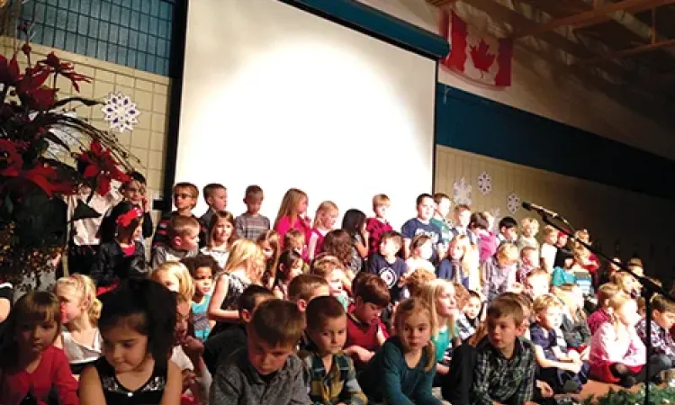 Elementary school students perform at the annual Christmas play
