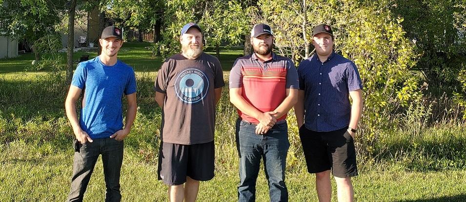 The team behind the new Junior C Clippers: Reagan Carruthers, Todd Anderson, Dominic Martens, and Luke Toews. Not pictured: Jordan Lajoie.