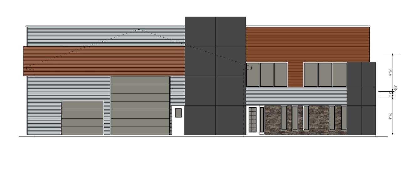 Rendering of the new exterior of the Niverville Autobody.