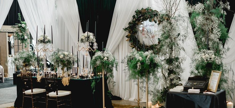 The Little Flower Shop’s display at the 2020 Wonderful Wedding Show.