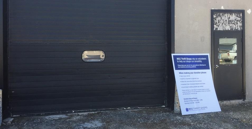 The thrift store's new drop-off location at 61 Main Street Niverville.