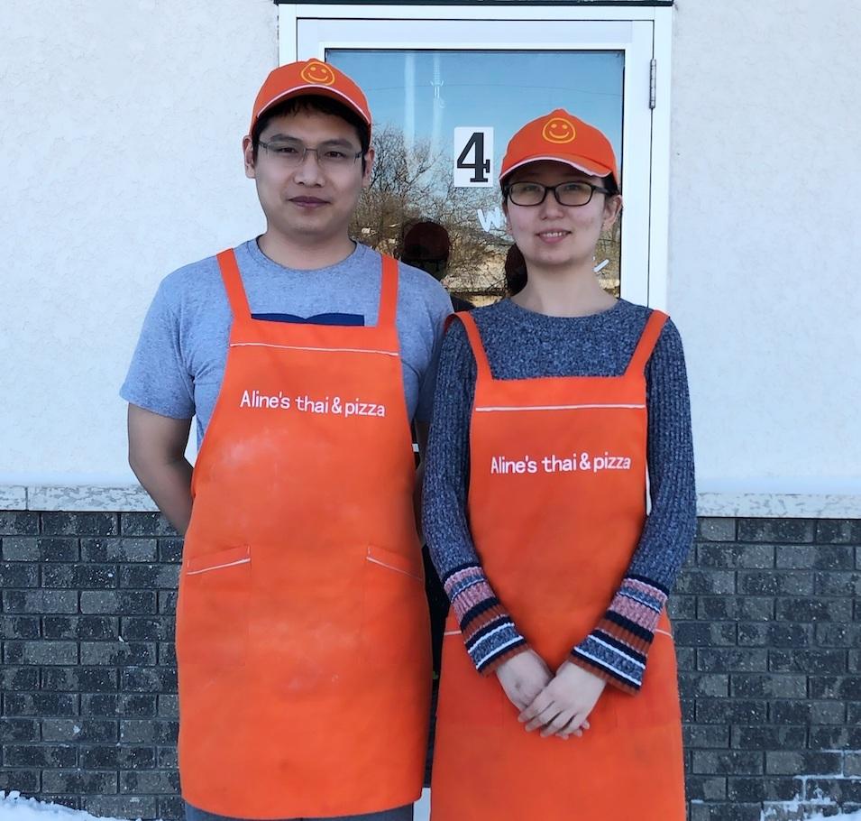 Zhe Gao and Huiyang Ren, the husband and wife team behing Aline’s Thai & Pizza.