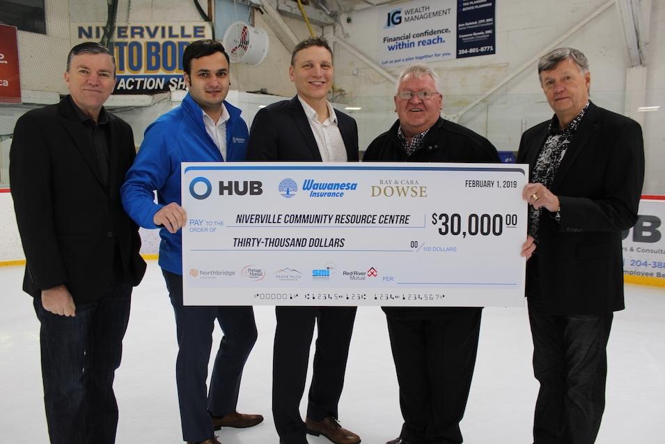 Mayor Myron Dyck, Vedran Hodzic, Ray Dowse, Clarence Braun, and Keith Jordan.